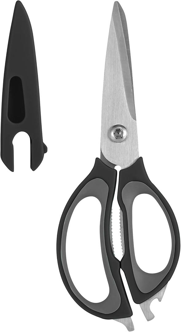 Farberware 4-in-1 Kitchen Shears, 2-Piece, Black and Gray