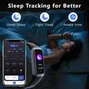 Fitness Tracker Activity Tracker Smart Watch 1.10''AMOLED Touch Color Screen,Smart Watch with 24/7 Blood Oxygen Heart Rate,Sleep Monitor,IP68 Waterproof,Step Counter Health for Women Men (Black)