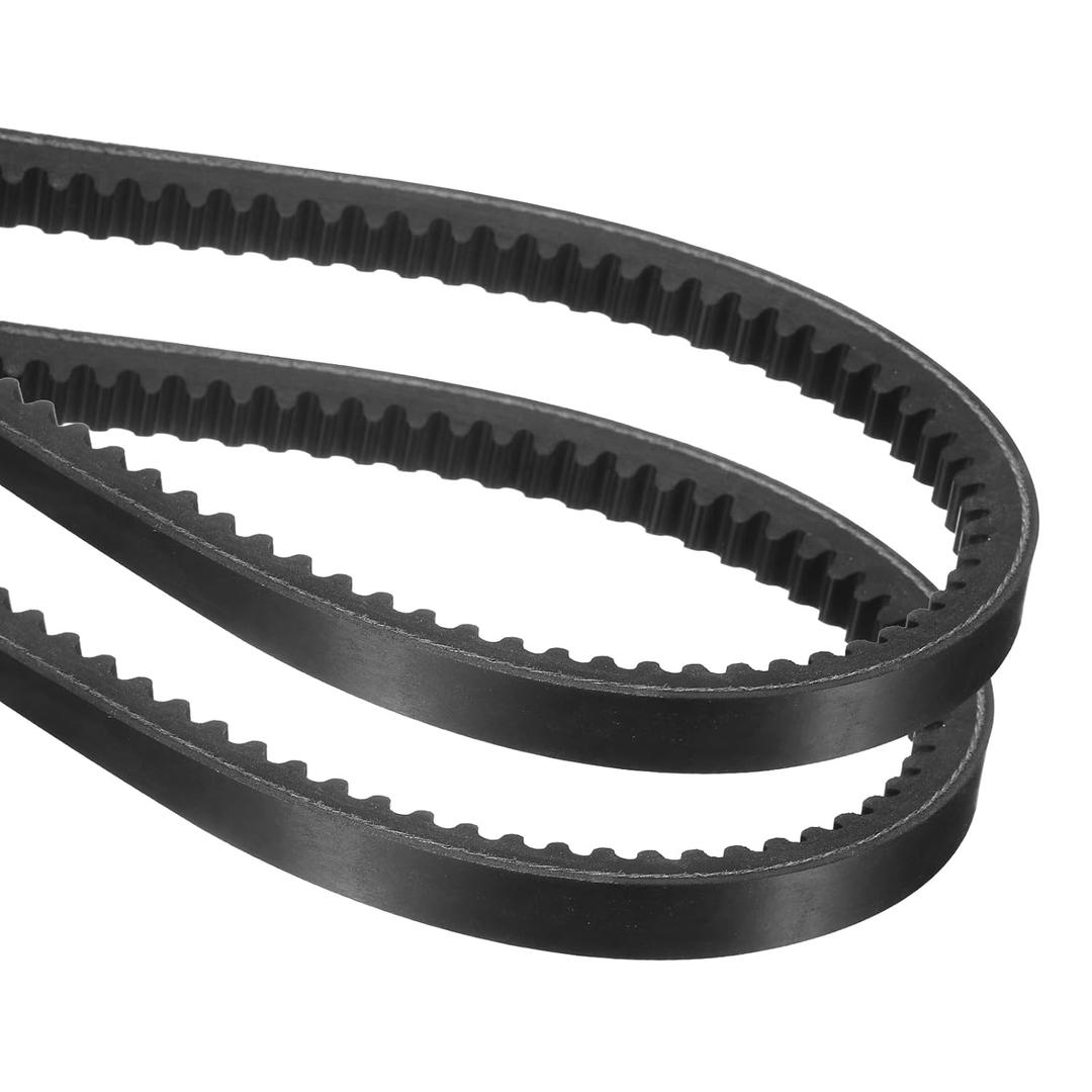 uxcell 2Pcs AX52 EPDM V-Belt, Raw Edge Cogged Industrial Rubber V Belt 1/2" Width x 54" Outer Circumference