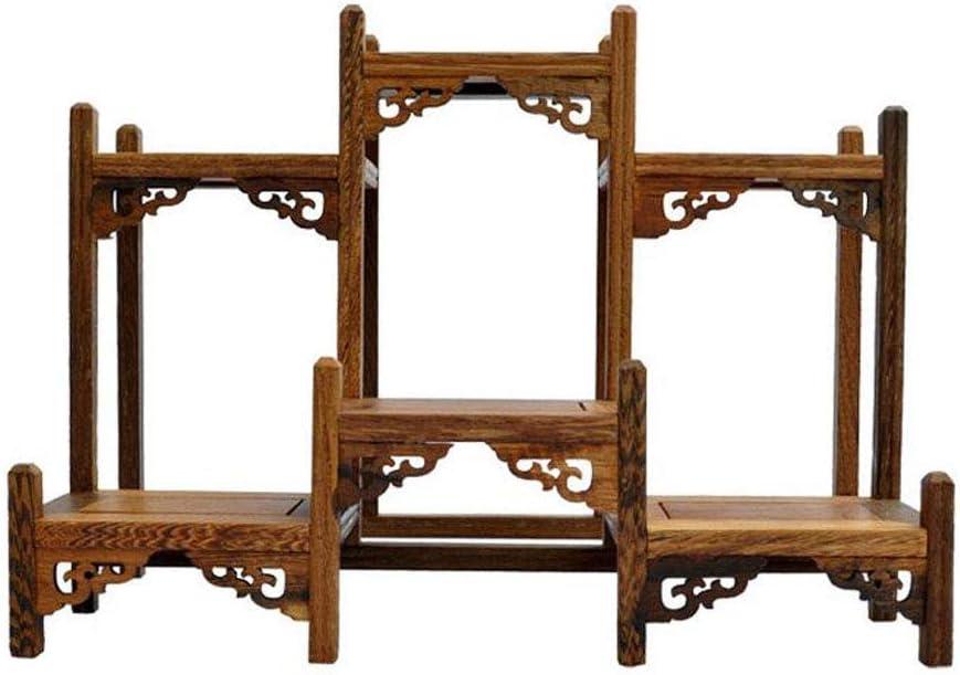 NWFashion Chinese Wooden Assemble Display Stand Symmetric Short Floor Curio Cabinets Shelf (1)