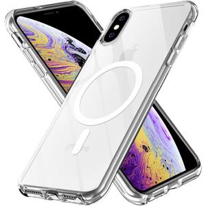 FanTEK Phone Case Compatible with iPhone X & iPhone Xs 5.8 Inch, Magnetic Clear Case Protective Bumper Hard Back Cover