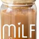 NewEleven Gifts For Mom, New Mom  2025 Pregnancy Gifts For First Time Mother, Pregnant, Expecting Mama, Mother To Be, Mama, Mommy To Be - 16 Oz Coffee Glass (Milf est 2025 White)