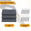 CircleRoad RV Step Covers 22 Inch 3 Pack RV Stair Covers Wrap, Best Fits 8-11" Deep Camper Stairs, RV Step Rugs Gray, Kid & Pet Friendly