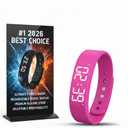 Effective Alarm Clock for Heavy Sleepers Silent Vibrating Wristband Smart Bracelet Wrist Shock Watch Deaf People Sleep Wearable Wake up Band Vibration that Won't Wake Partner (Rose Red)