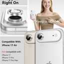 Matekxy for iPhone 17 Air Camera Lens Protector Glitter - Cute Girly Metal Individual Bling Ring Cover for Women, 9H Anti-Scratch Tempered Glass with Aluminum Edging, Sliver Cloud White