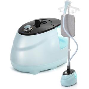 BEAMNOVA Steamer for Clothes Standing Garment Steamer Clothing Steam Iron with Ironing Board Wrinkle Remover 1.8L(61oz) Water Container, 10 Settings For Home and Commercial Use, Blue