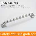 joyrain 500lb Capacity Stainless Steel Grab Bar - Heavy Duty Bathroom Safety Rail for Elderly, Anti-Slip Shower Handle, ADA Compliant (Peened, 16 inch)
