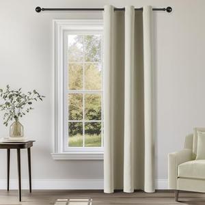 ChrisDowa Grommet Blackout Curtains for Bedroom - Thermal Insulated Room Darkening Curtains for Living Room (1 Panel Set, Beige,42W x 84L) ChrisDowa Grommet Blackout Curtains for Bedroom - Thermal Insulated Room Darkening Curtains for Living Room (1 Panel Set, Beige,42W x 84L)