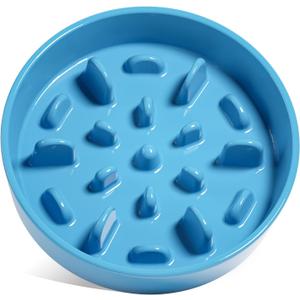 LE TAUCI PET Slow Feeder Dog Bowl Ceramic, 1.5 Cups, Blue, Non-slip Base