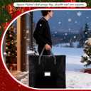 SATINIOR 4 Pack Christmas Wreath Storage Container Card Slot Durable Handles and Double Zipper Storage Container Large Square Gift Bag Organizer for Holiday Xmas Garland Decoration (Oxford,24 Inches)