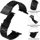 3 x wipalor Stainless Steel Mens Metal Watch Bands Fit Apple Watch Bands 49mm 45mm 44mm 42mm for Mens Women, Fit Business iPhone iWatch Bands for Men Ultra 2 1 Series 9 8 7 6 5 4 3 2 1 SE -Black
