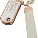For Mazda Key Fob Cover Remote Key Case Fit For Mazda 2 3 5 6 CX-5 CX-7 CX-9 RX-8 MX-5 Miata (4-button White)