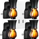 Blank Plug-in Air Freshener Polarized Wall Plug Oil Diffuser for DIY Characteristic Home Scent from Natural Essential Oil, EO+Water, Fragrance Refill (Black 4 Sets)