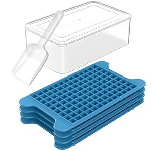 Mini Ice Cube Tray for Freezer: FDDBI Small Ice Trays for Freezer with Bin - 1174PCS Easy Release Nugget Ice Tray - Crushed Ice Tray with Container (Bright Green)