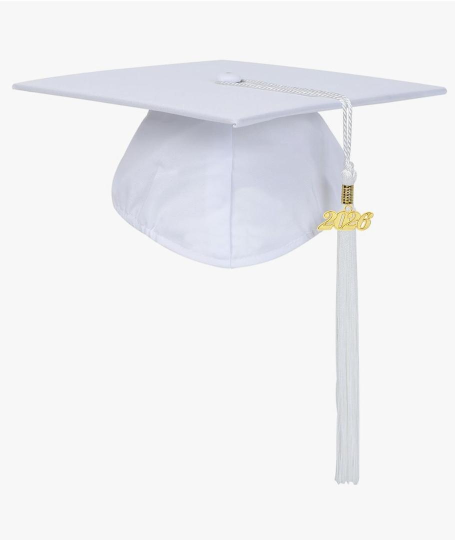 FtyFty Unisex Adult Matte Graduation Cap with Tassel Year Charm 2 Pack 2025