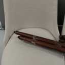 HULALA HOME Dining Chairs Set of 2, Ivory Fabric Upholstered Dining Room Chairs Set with Solid Wood Legs, Paded Back, Modern Kitchen Accent Chairs for Living Room Bedroom Reception