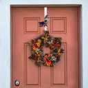 2 Pack Pumpkin & Witch with Fall Wreath Door Hanger, Fall Decoration Metal Over The Door Single Halloween Wreath Hanger Ornament Halloween Wreath Hangers for Front Door,Door Wreath Hanger