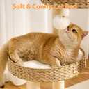 Modern Cat Tree Small Tower with Scratching Post for Indoor, Solid Wood Multifunctional Corner Cat Tree Tower with Bed