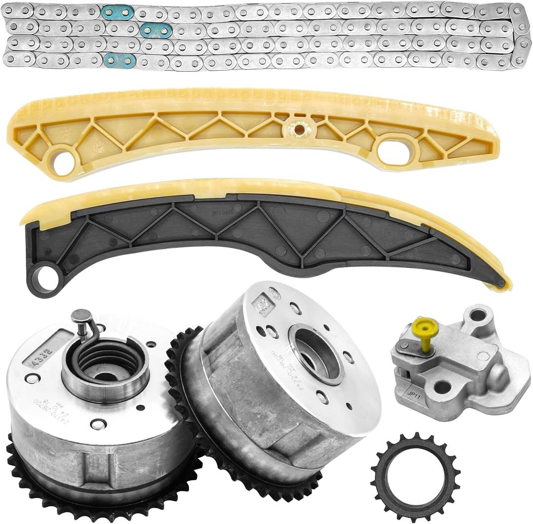 243212B620 Timing Chain Kit with VVT Sprocket Fits for 1.6 Kia 2012-2019 Optima Rio Soul Forte Koup Forte5 L4 for Hyundai 2012-2017 Tucson Sonata Accent 1.6L Replacement# 244312B620 243502B600