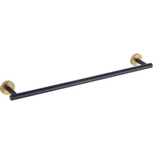 GERZWY SUS 304 Stainless Steel 24-Inch Bathroom Towel Bar Modern Round Style Bath Towel Bar Wall Mount (Black & Gold) AG1101C60-BD