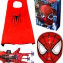 Ajmqs Kids Superhero Capes and LED Masks - Superhero Toys and Costume- Hero Launcher Wrist Toy Set Web Launcher Role Play Toy