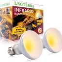 Leoterra Reptile Heat Lamp Bulb 50W 2-Pack, UVA Basking Bulb for Bearded Dragon, Tortoise, Gecko & Chameleon, E26 Base Reptile Heating Lamp for Terrarium, Long-Lasting, Applicable Thermostats 120V