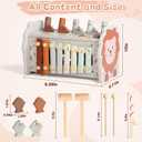 Fajiabao Wooden Montessori Toys for 1 Year Old Boy 4 in 1 Toddler Learning Toys with Number Maze, Pounding Bench, Xylophone, Fishing Game Baby Sensory Toys Birthday Gifts for 1+ Year Old Boys & Girls