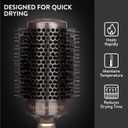 H&S Round Brush For Blow Drying - 2 Inch Thick - Large Ceramic Styling Boar Bristle Brush - Ionic & Nano Technology for Voluminous Hair (Brown)