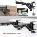 Under Desk Keyboard Tray Support Bracket Adjustable Desktop Extension Board Stand Clamp-on Keyboard Holder Arm Rest Tray Extension Plate Support Rack for Desk, NO Board/Tray, 1 Set (Style02)