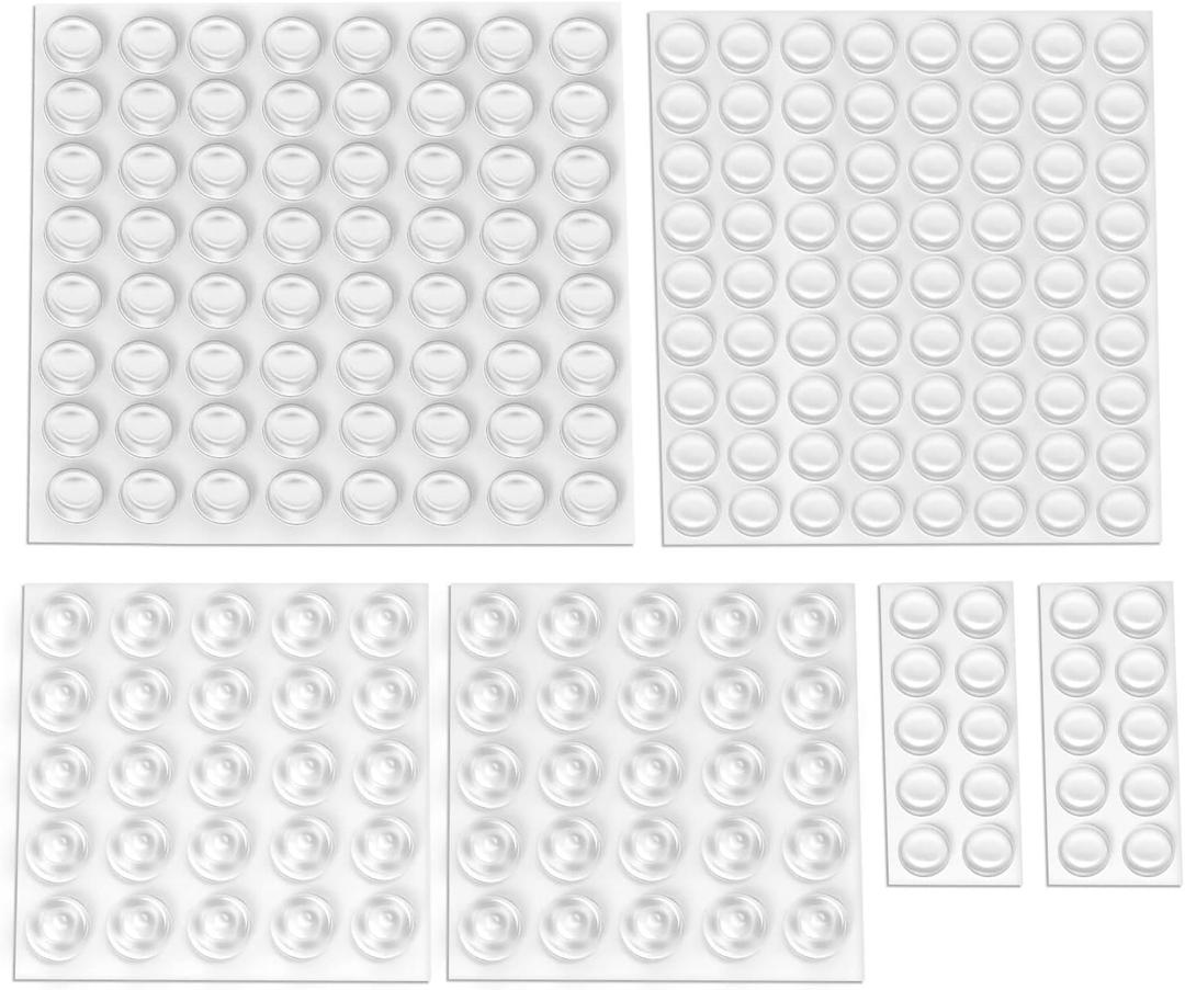 214PCS Cabinet Bumpers Clear Rubber Bumpers Self Adhesive, Soft Cabinet Door Bumper Pads, Sound Dampening Cupboard Door Pads for Kitchen Drawers