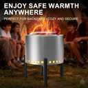 Tanfix 16-24 Inch Fire Pit Stand Stainless Steel Base for Solo Stove Bonfire Ranger and other Retractable Foldable Fire pit Holder with Optional Wheels and Heat Protection Disk Outdoor (Cross Fixed)