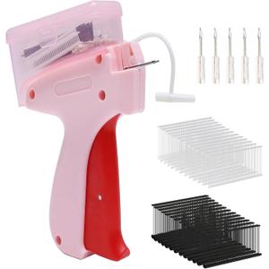 Quick Clothing Fixer with Storage Box, Speedy Tagging Gun for Clothes, Handheld Tag Attacher Gun with 5 Needles, 1000 Black & 1000 White Fastener, Retail Hang Garment Label