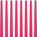 8 Pack 10 Inch Hot-Pink Smooth Taper Candle Set, 7/8 Inch Unscented Driples Candlesticks for Home Decoration, 6-7 Hours Burn