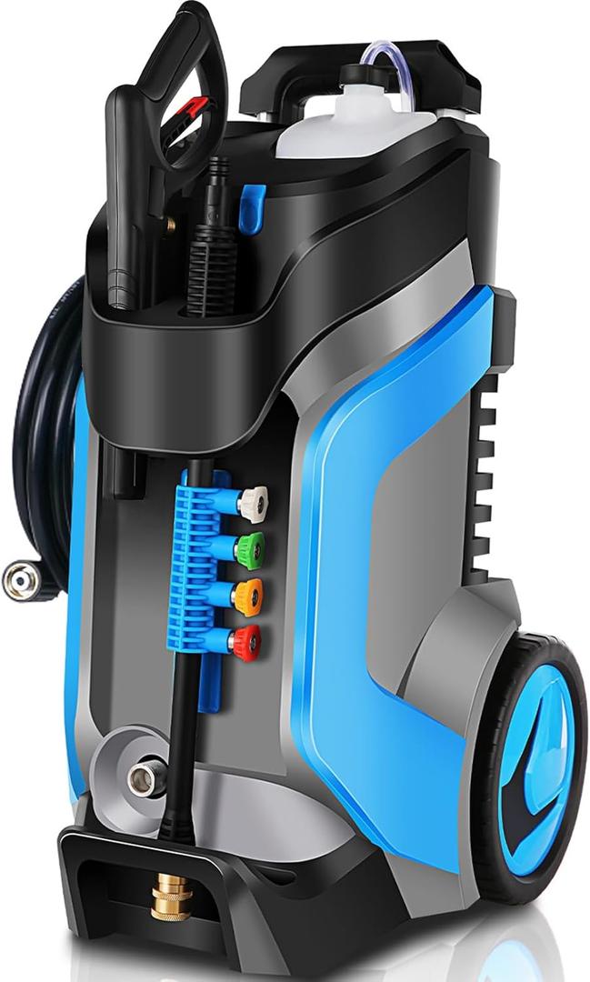 Electric Pressure Washer 5000PSI 4.0GPM Power Washers with M22-14mm Pressure Hose 33FT, Power Sprayers High Pressure with 1/4" QC Compatible Surface Cleaner for Home Cars Driveways, Blue