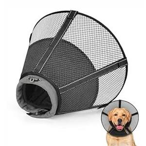 Joypig Dog Cone Collar After Surgery to Stop Licking: Soft Mesh Recovery Collar with Detachable Pad, Elizabeth Cone Alternative for Large Medium, Small Dogs, Normal Eating and Drinking (XL)