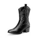 DREAM PAIRS Cowboy Boots for Women, Mid Calf Cowgirl Boots with Embroidery Round Toe Western Chunky Low Heel Shoes 8.5