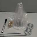 VIJIV Crystal Acrylic Trumpet Vase for Wedding Centerpieces & Home Decor - 21.7" Clear Flower Stand with Ribbed Texture, Gold Accents, Table/Floor Vase for Events, Bridal Showers & Boho Weddings