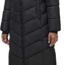 Marikoo Women's Long Winter Jacket with Hood - Weather-Resistant - Quilted, Puffy Coat - Sahnekatzii XS (Black)