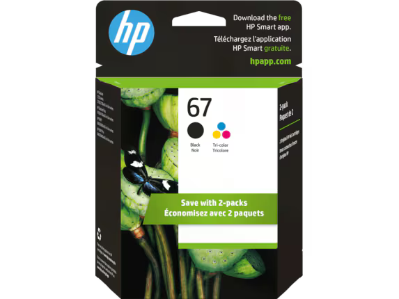 HP Instant Ink Cartridges 67/305 Black & Tri-Color 3JB26A / 3JB27A