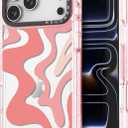 Bouvardia for iPhone 17 Pro Max Case, Cute Girly Design for Women, Shockproof & Aesthetic, Ripples (Pink)