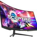 Sceptre 34-Inch Curved Ultrawide WQHD Monitor 3440 x 1440 R1500 up to 180Hz/165Hz DisplayPort x2 99% sRGB 1ms Picture by Picture, Build-in Speakers Machine Black 2025 (C345B-QUT168)