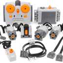 9pcs Motor kit,Compatible with Toy Building Block, Including Remote Control and Receiver, Switch, Extension Cord, M/L Motor etc.