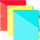 INFUN 8-Tab Plastic Binder Dividers with Front Pockets - 3 Sets, Multicolor Pocket dividers for 3-Ring Binders, dividers with tabs 24 pcs 