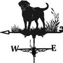 Alnicov Animal Metal Weather Vane, Vintage Black Weather Vane Hollow Wind Direction Indicator for Outdoor Garden Roof Paddock Decoration Weather Vane (Dog)