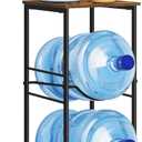 Water Bottle Holder Organizer 5 Gallon Water Jug Holder with Top Shelves 2 Tier Water Cooler Jug Storage Rack Heavy Duty Water Dispenser Stand for 5 Gallon Bottle Kitchen Office Living Room Brown