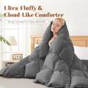 Feather and Down Comforter Insert Full Size, 100% Cotton Cover, All Season Grey Down Feather Duvet Insert, Fluffy Soft Hotel Luxury Bedding for Bedroom, 82 x 86 Inches