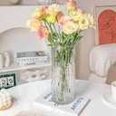 ROYUEXT Glass Vase,Clear Glass Cylinder Posy,12inch Tall Crystal Flower Vase for Flowers Floral Arrangement for Centerpieces Living Room Entryway Mantle Wedding Office(H:12" D:4"