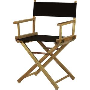 Casual Home 18" Director's Chair Natural Frame with Black Canvas, 18 in