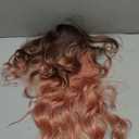 NAYOO Long Ombre Pink Wavy Wig for Women 26 Inch Middle Part Curly Wavy Wig Natural Looking Synthetic Heat Resistant Fiber for Daily Party Use (Ombre Pink)