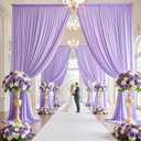 50ft15ft Taro Purple Backdrop Curtain for Wedding Parties, 10 Panels Wrinkle Free 15 FT Long Polyester Photo Backdrop Drapes Back Drop Cloth for Birthday Photography Background, W5' x H15'